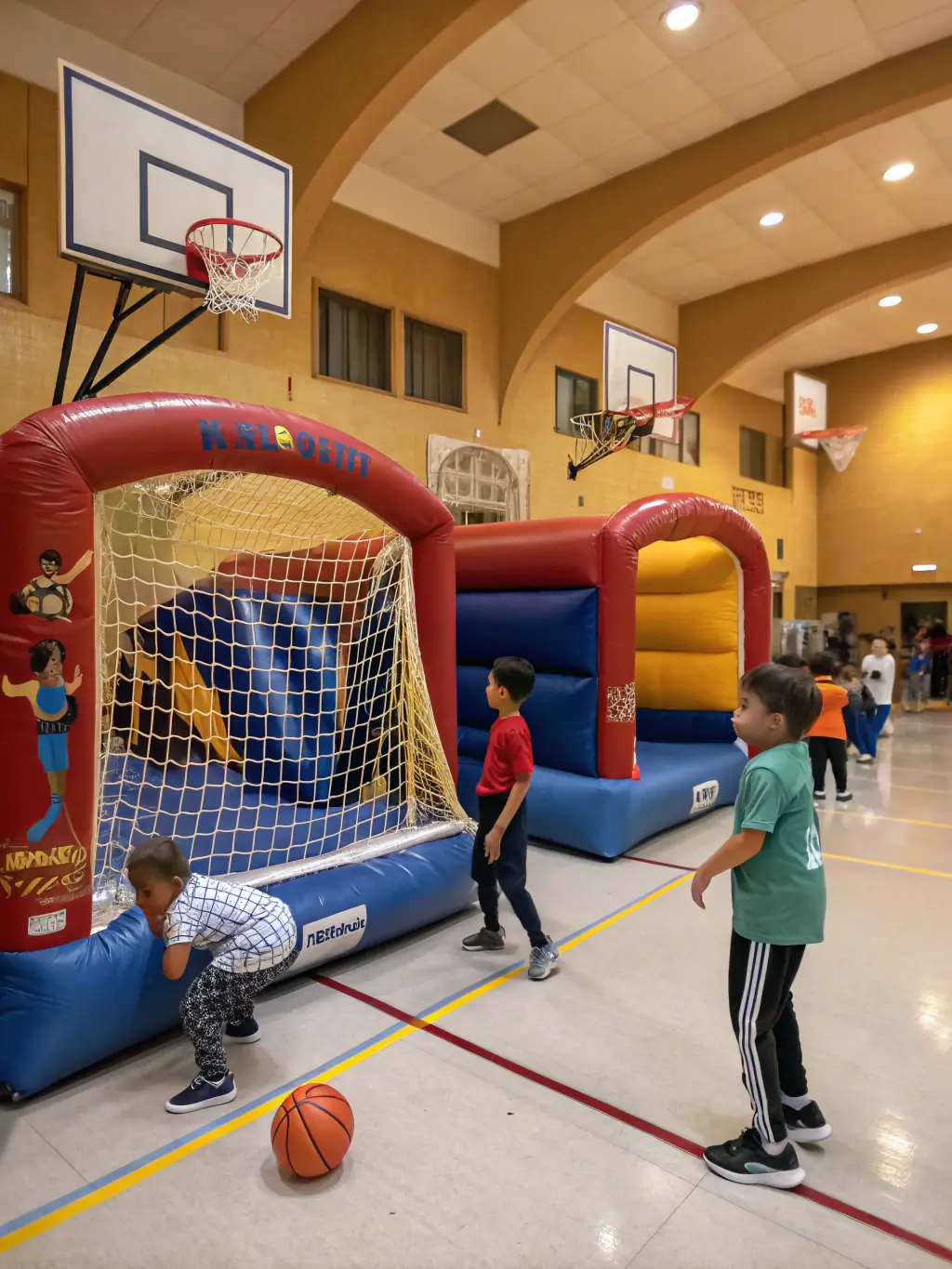 A lively image of children participating in a supervised sports activity, promoting physical development and active living at STEP BY STEP.